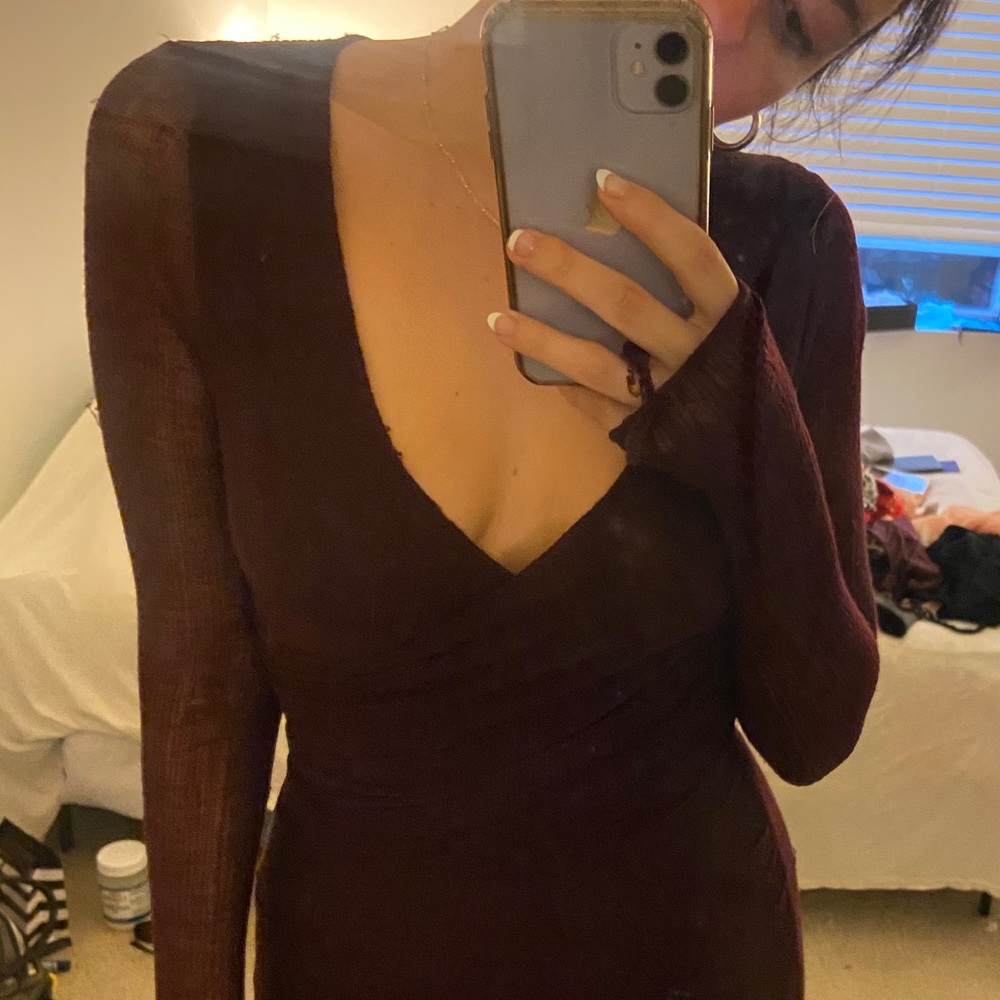MAJE DRESS SIZE 1 Dark Purple Winter hourglass